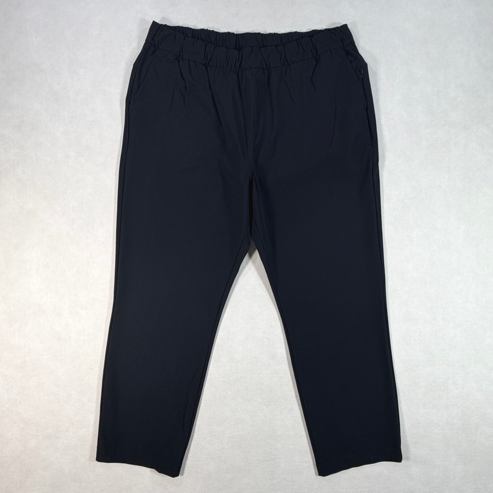 Vuori Meta Pant Mens XL Black Elastic Waist Technical Straight Leg Trousers